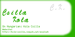 csilla kola business card